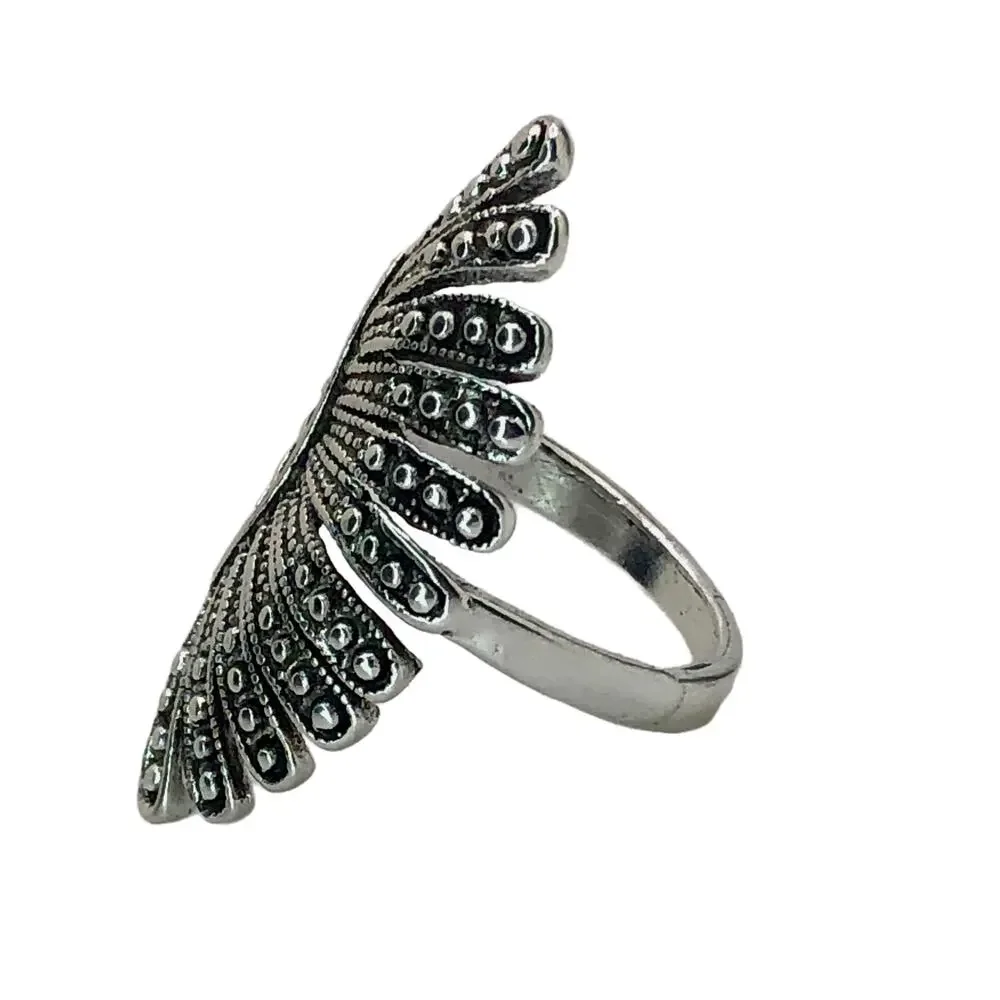 Silver Side Fan Ring - Size 8